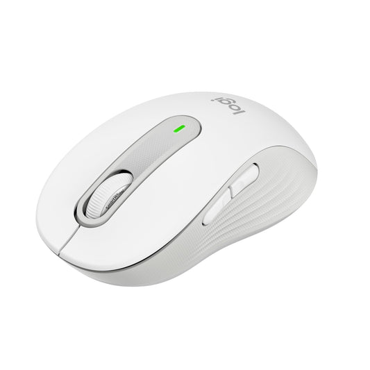 Logitech Signature M650 wireless mouse - for small to medium hands, 2-year battery life, quiet clicks, customizable side buttons, Bluetooth, multi-device compatibility - White