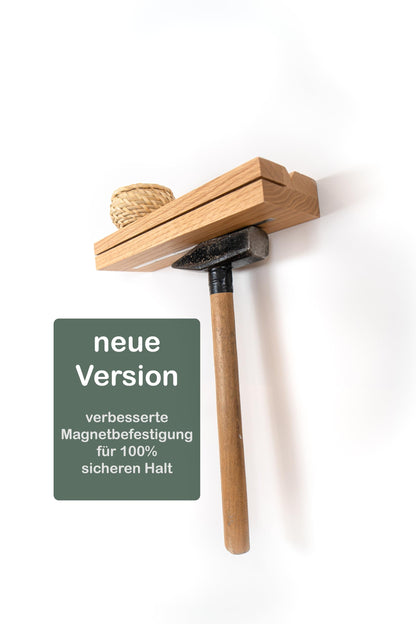 GK KRAUTLING | Magnetic wood key holder | Oak | Key organizer | Key board | Key rack with shelf | Magnetic key storage holder