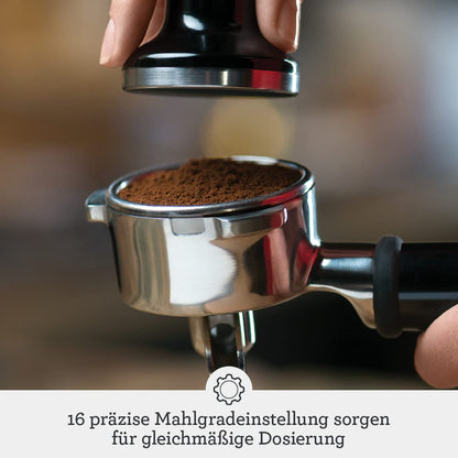 Sage - The Barista Express - Coffee machine with manual milk frother & integrated grinder - 16 grind settings, automatic grinding, customizable milk foam - Black Truffle