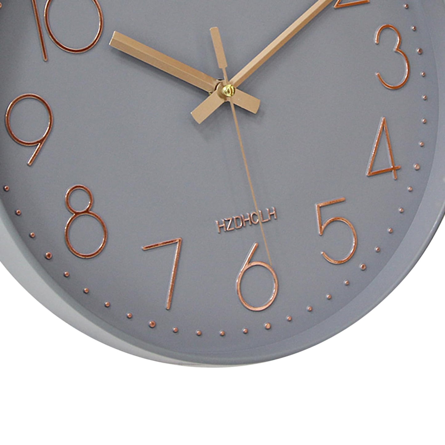 HZDHCLH Funk Wall Clock 30 cm Silent Wall Clock No Ticking Noise, Modern Battery Operated Clock for Home, Kitchen, Living Room, Office, Wall Decoration (Gray Gold)