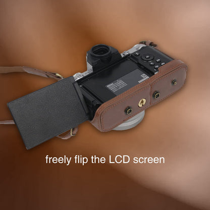 Rieibi Z fc Zfc camera bag made of PU leather with strap for Nikon Z fc Zfc 28 mm f/2.8 SE, 16-50 mm f/3.5-6.3 lens.