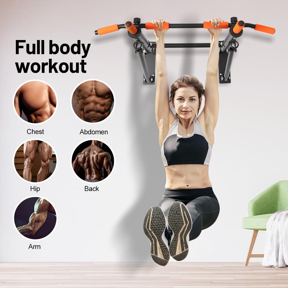 Panana Pull Up Bar for Wall, Wall Mounted, Space Saving Foldable Pull Up Bar, up to 200 kg, Home Gym