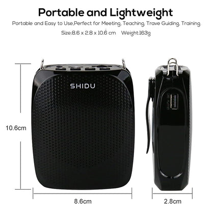 Voice Amplifier Wireless Portable Voice Amplifier Original Shidu PA System Speaker with Headset Microphone 10W Rechargeable Speaker for Teachers Tour Guide Sports Trainer