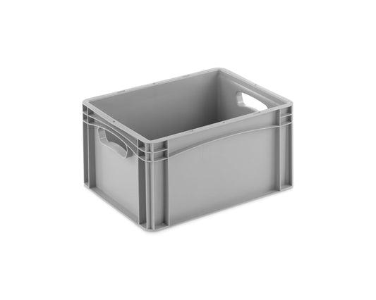 THE BOX FACTORY Euro container 400x300x220mm | closed box | storage box | plastic crates | storage container with handles | sturdy stackable box | Euro box | reusable container