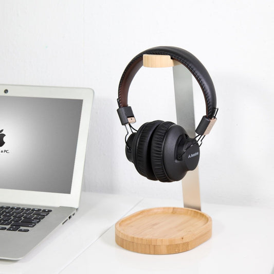 Avantree TR902 - Universal Wood & Aluminum Headphone Stand, Stable Headset Holder Rack with Cable Holder.