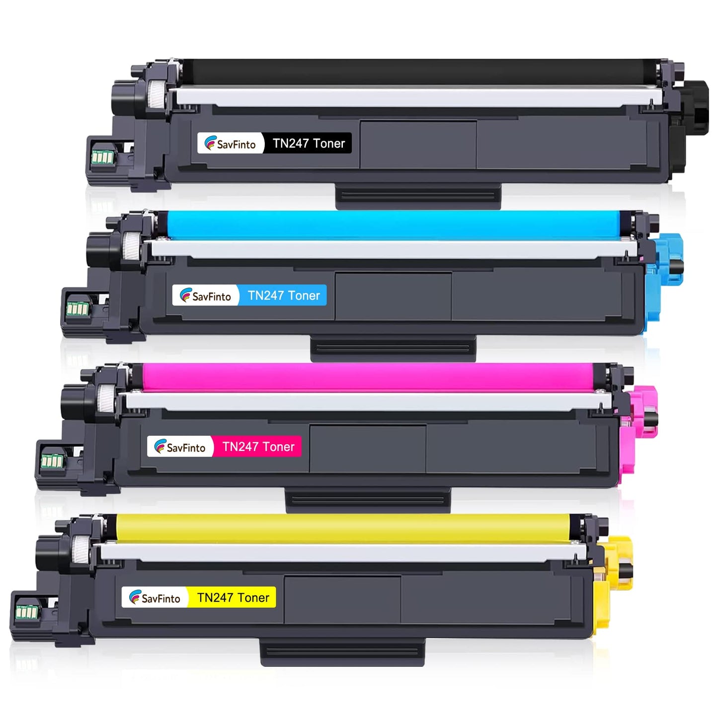 SavFinto TN247 TN-243CMYK Toner Cartridge Replacement for Brother TN-247 TN243 Toner Compatible with Brother MFC-L3750CDW MFC-L3770CDW MFC-L3710CW DCP-L3550CDW DCP-L3510CDW HL-L3210CW HL-L3230CDW (4 Pack)