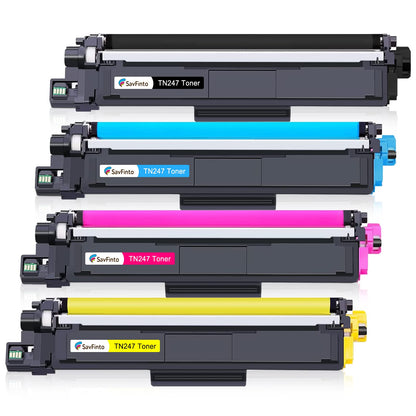 SavFinto TN247 TN-243CMYK Toner Cartridge Replacement for Brother TN-247 TN243 Toner Compatible with Brother MFC-L3750CDW MFC-L3770CDW MFC-L3710CW DCP-L3550CDW DCP-L3510CDW HL-L3210CW HL-L3230CDW (4 Pack)