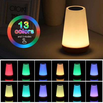 Lightess Dimmable Bedside Lamp 2 Pack Table Lamp Dimmable RGB Touch Smart Night Light Mood Light 13 Colors & Color Changing for Kids Room Bedroom Living Room Study Room etc.
