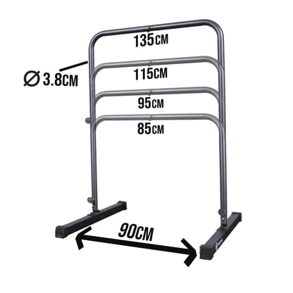 Eric Flag Calisthenics Equipment adjustable in 4 heights - Free-standing pull-up bar made of reinforced steel, up to 250 kg load-bearing capacity - Multifunctional calisthenics equipment for dips, pull-ups, gym.