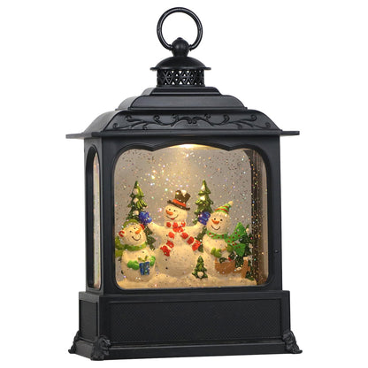 Eldnacele Music Snow Globe Lantern with Timer, illuminated, USB/battery operated, swirling water, glitter light, Christmas snow globe lantern for adults and kids.