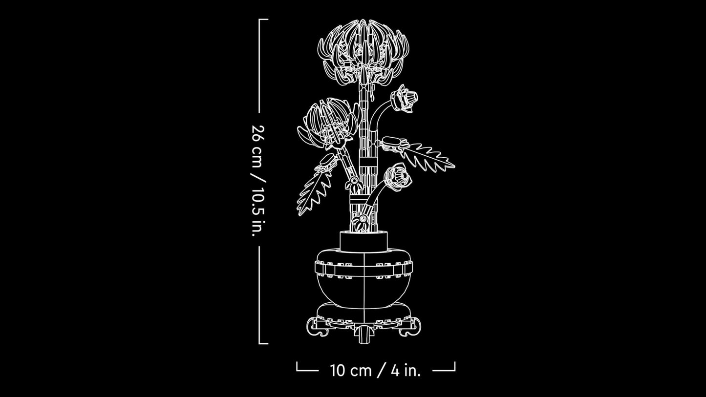 LEGO Botanicals Chrysanthemum - Creative building set for adults - Easy-care toy plant for gifting - Flower decoration from the Botanical Collection - Relaxing activity 10368