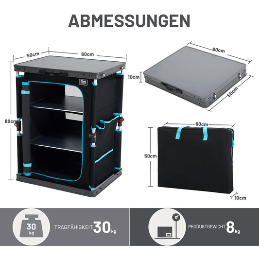 TIMBER RIDGE Folding Camping Cabinet Foldable Camping Kitchen Portable Car Cabinet Kitchen Box Foldable Cabinet All-in-one Portable with Carry Bag