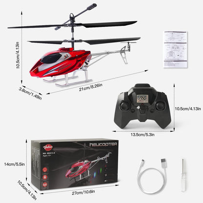 VATOS RC helicopter for boys, 2.4G remote controlled helicopter with LED light for kids aged 12 and up, Fixed height, One-key start, RC aircraft for boys and adults
