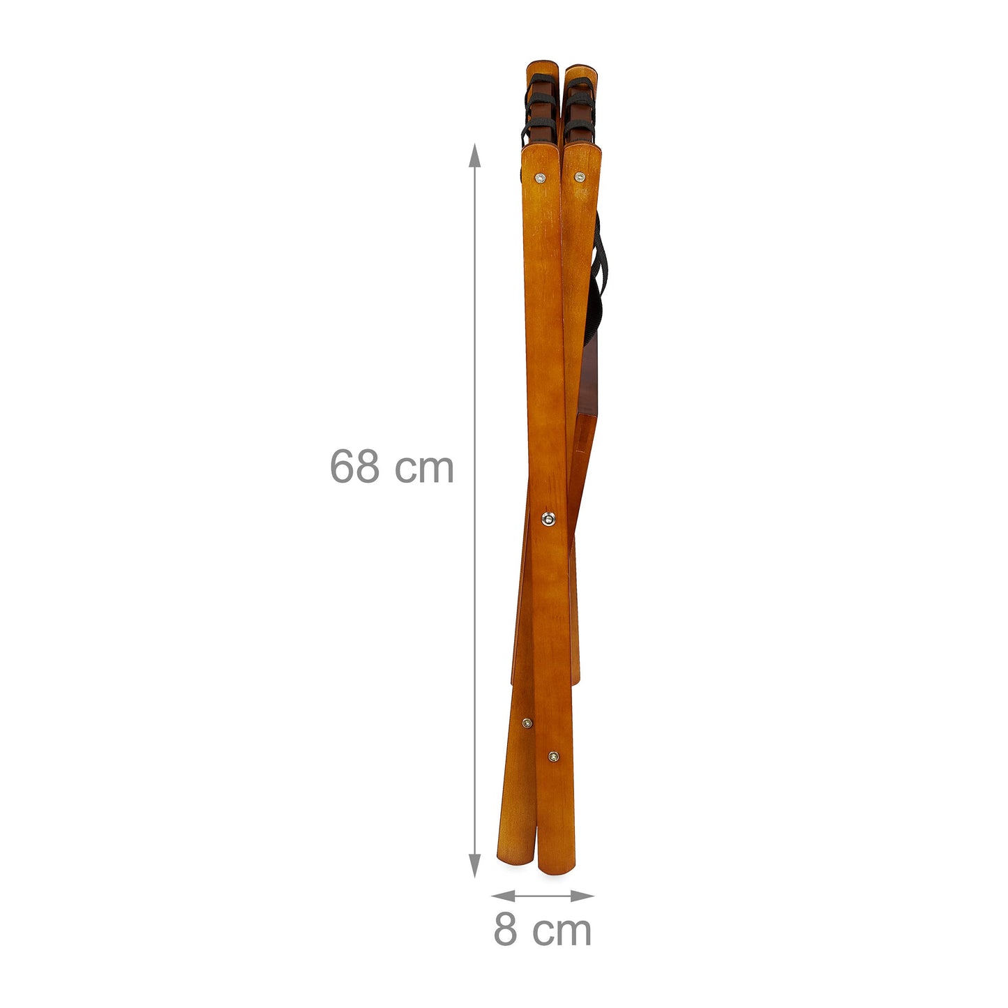 Relaxdays folding luggage rack, suitcase stool wood, H x W x D 54.5 x 66 x 44.5 cm, 2 shelves, suitcase storage hotel, natural 10029975_126
