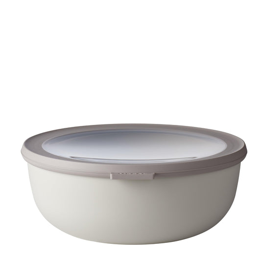Mepal Multi Bowl Cirqula Round - Microwave-safe dish - Suitable as a airtight storage container for the fridge, microwave dish & as food storage containers - 2250 ml - Nordic white