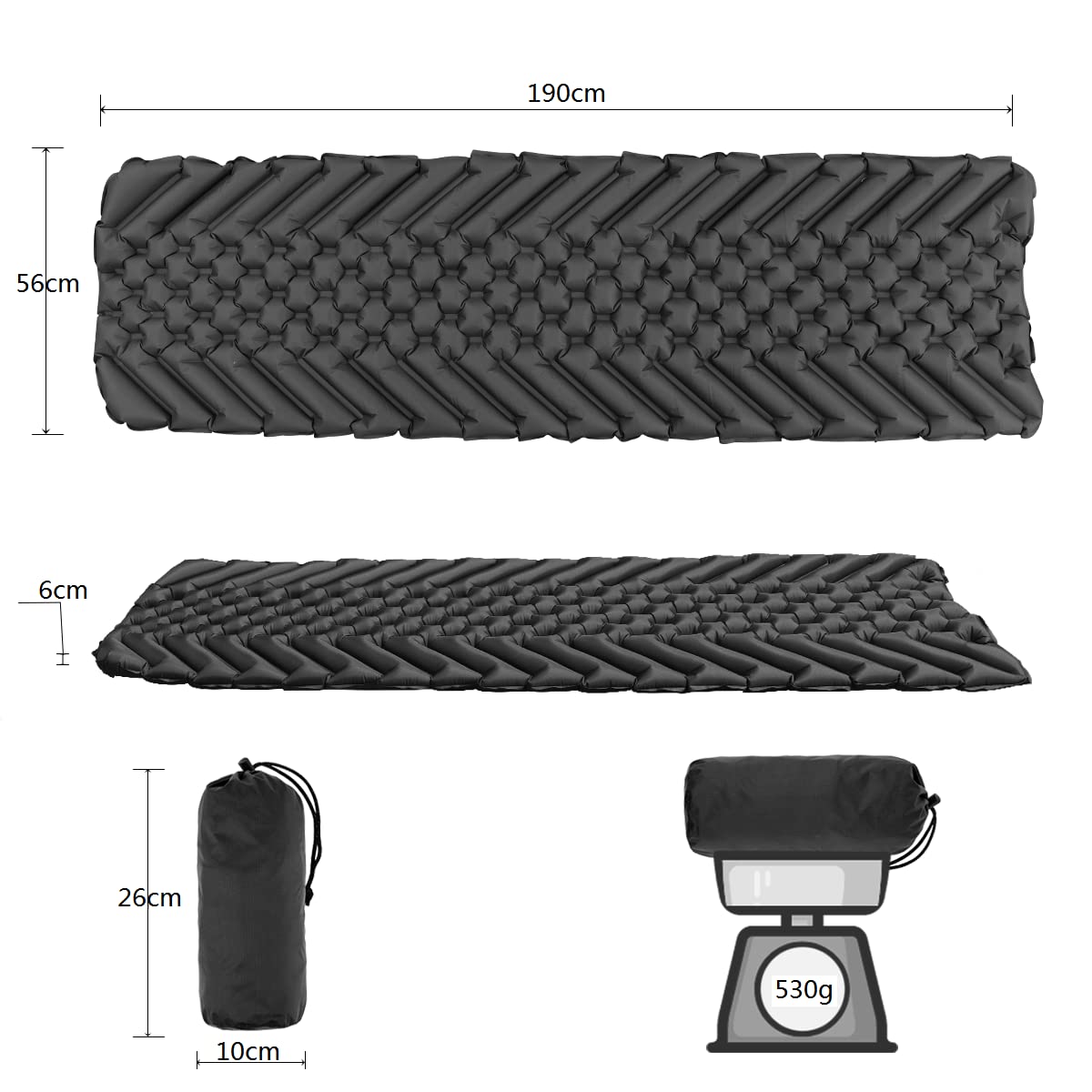 Camping Outdoor Ultralight Camping Mat Inflatable, Waterproof Foldable Air Mattress, Small Packed Camping Mat Sleeping Pads for Camping Hiking Sports Travel Backpacking