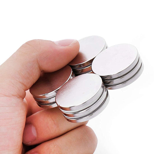 20 pieces 30 x 3 mm Strong Magnets, 8 kg Pull Strong Magnet, Neodymium Magnet, Self-Adhesive Strong Magnets, Refrigerator Magnets, Magnets for Magnetic Board, Rare Earth Magnets with Double-Sided Adhesive