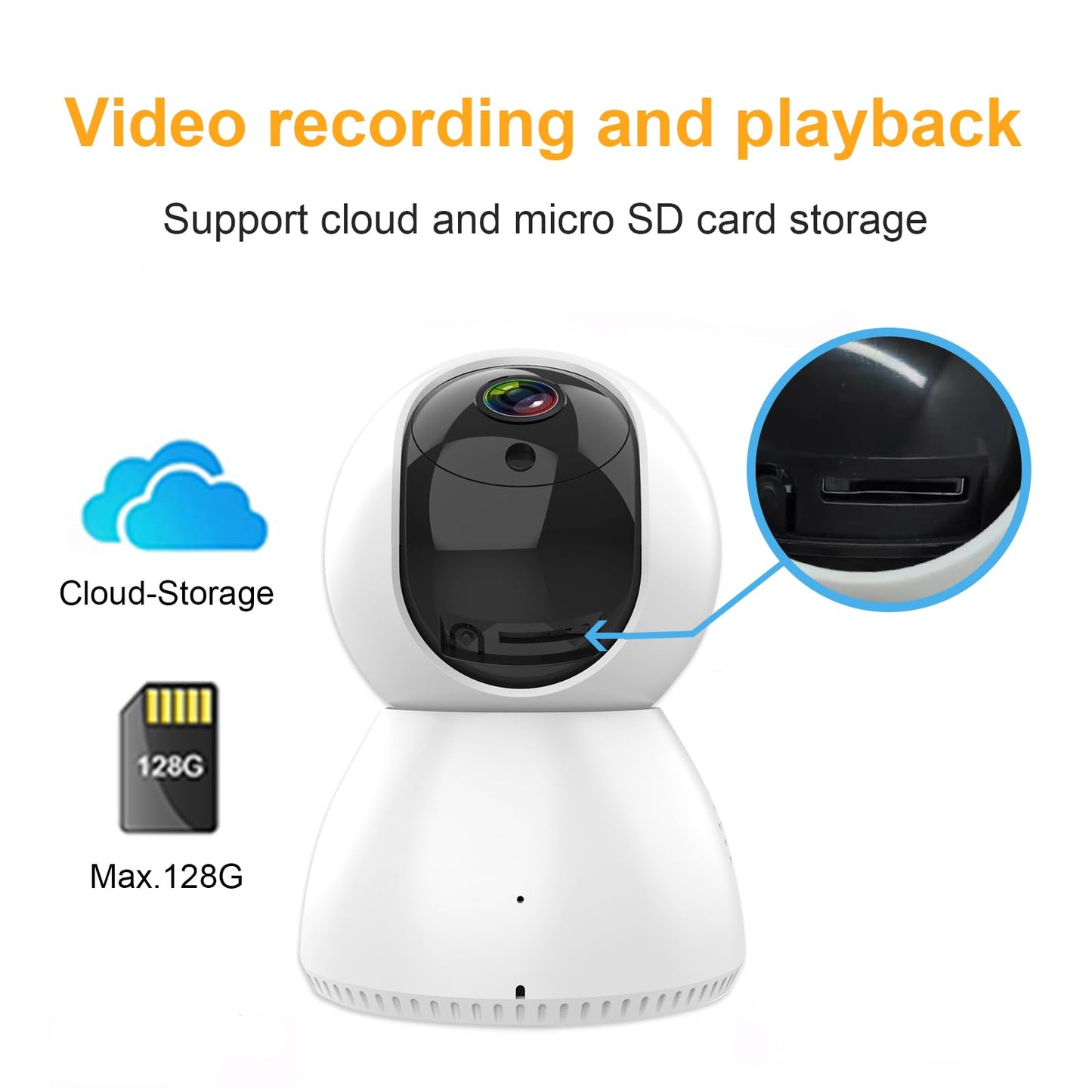 ANTELA Surveillance Camera Indoor 2.4/5GHz WiFi, 1080P WLAN Indoor Camera, 355°/90°, 2-way Audio, IR Night Vision, Motion Detection, Compatible with Alexa/Google Home (1pc)