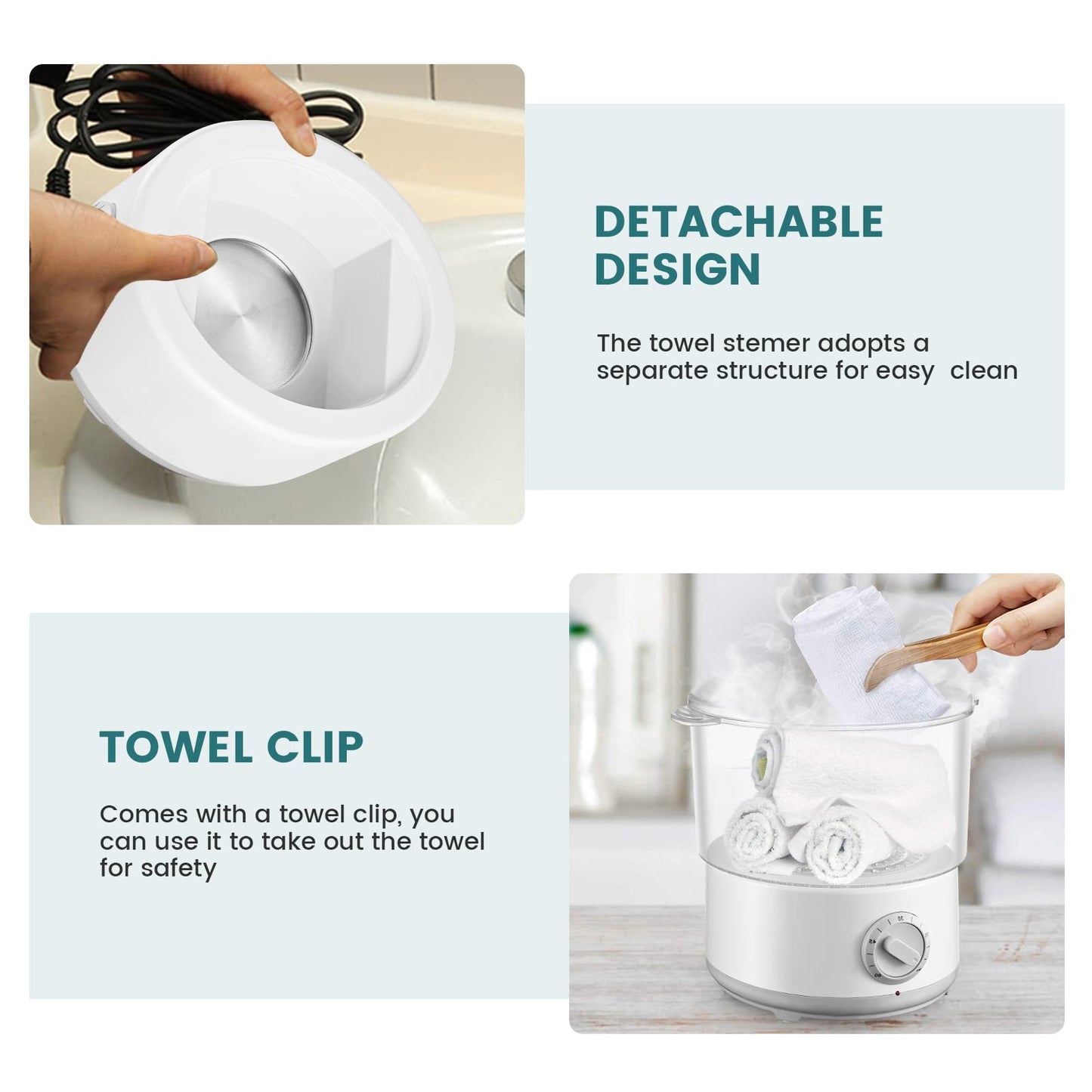 Aomdom towel warmer, towel steamer with towel clip, electric towel warmer, heats up quickly to 202°F, spa towel warmer with large capacity for spa/salon/home use.