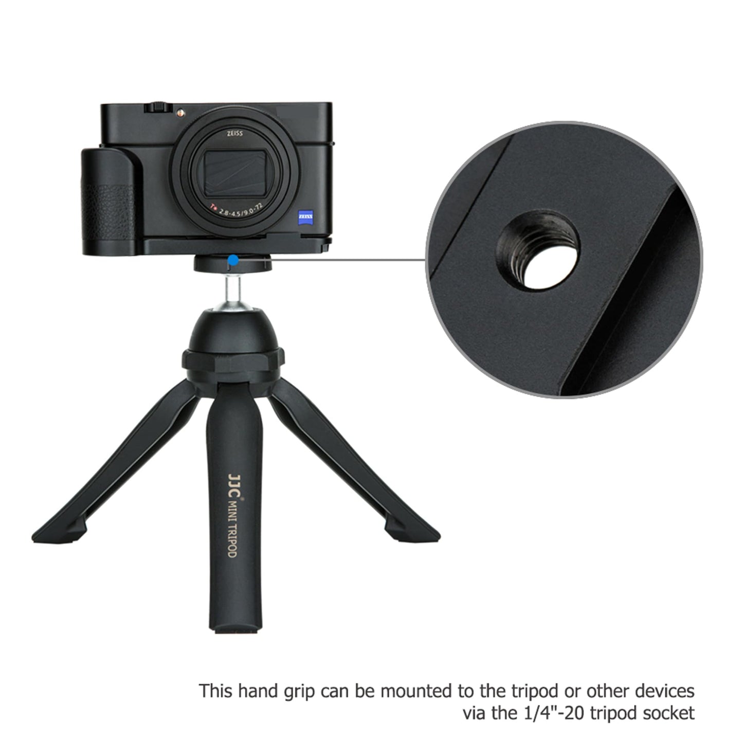 JJC Metal Hand Grip Secure grip for Sony RX100 VI VA V IV III II DSC-RX100VI RX100V RX100IV RX100III RX100II RX100 RX100M6 RX100M5A RX100M5 RX100M4 RX100M3 RX100M2 cameras