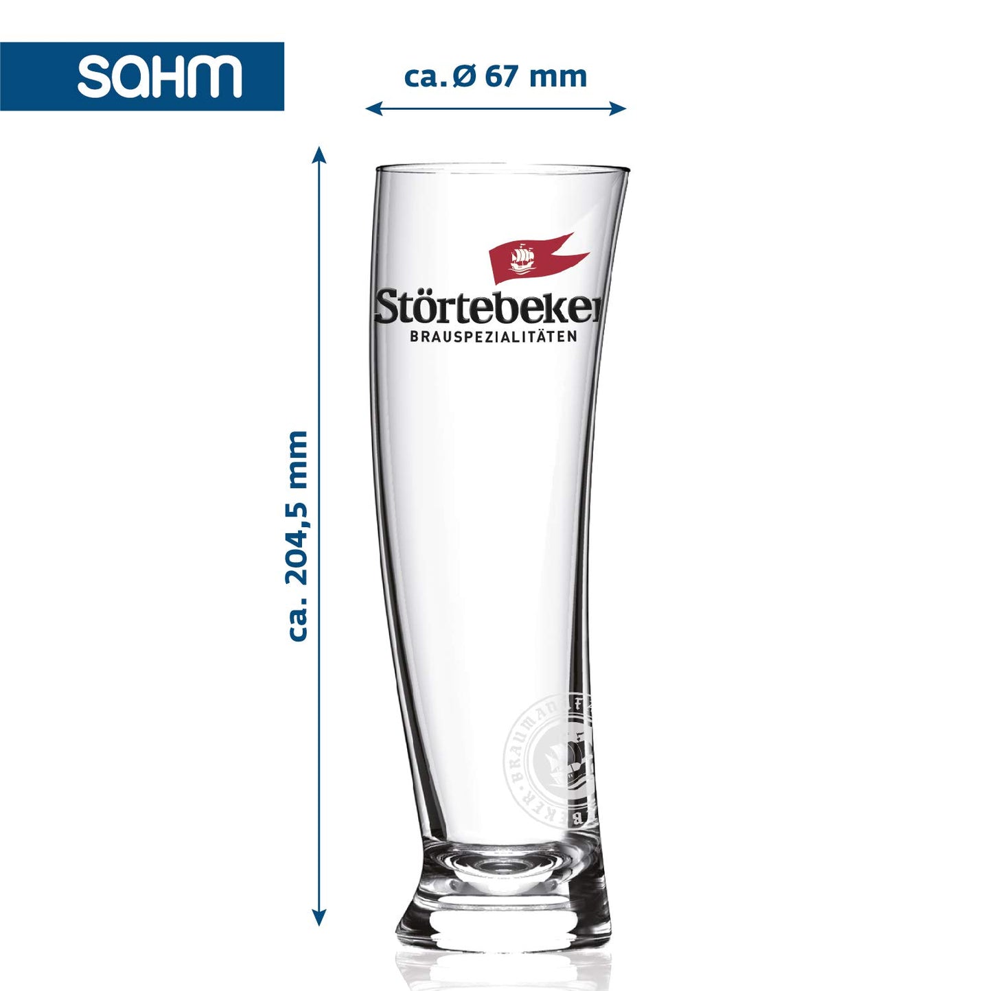 Störtebeker beer glasses 0.3 l - 6 wheat beer glasses in Sydney sailglass design - wheat beer glasses 0.3 l - Störtebeker glasses as a great beer gift.