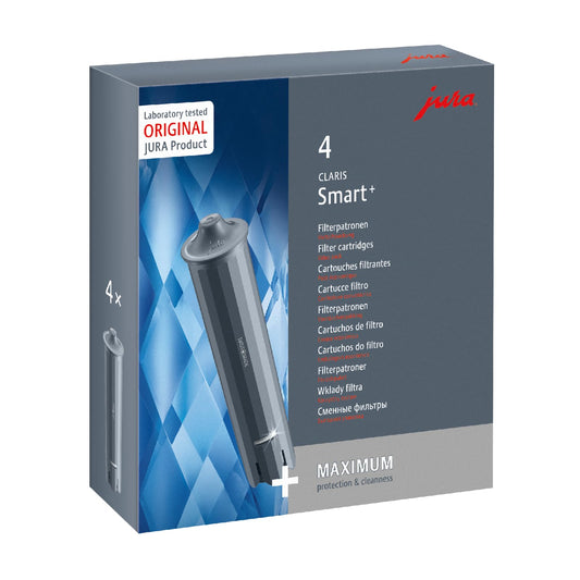 JURA original - CLARIS Smart+ Filter cartridge with automatic filter detection - TÜV-certified hygiene - 4-pack
