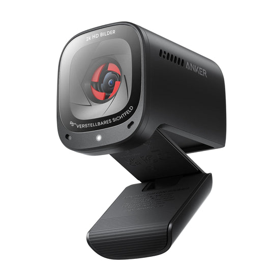 Anchor PowerConf C200 2K USB webcam, webcam for laptops, microphones with noise cancellation and AI, stereo microphones, adjustable viewing angle, light correction, built-in camera cover.