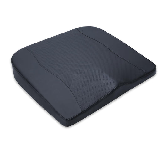 Kingphenix Memory Foam Car Seat Cushion – Increases seat height, relieves back pain – Ideal for car, truck, and office chair (Classic black full leather)