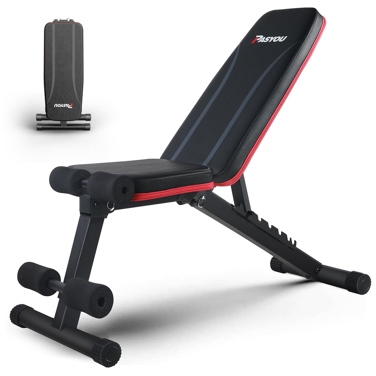 PASYOU Foldable Adjustable Weight Bench, Multifunctional Incline Bench for Full Body Workout, 7 in 1 Fitness Bench for Home or Gym, 230kg Weight Capacity.