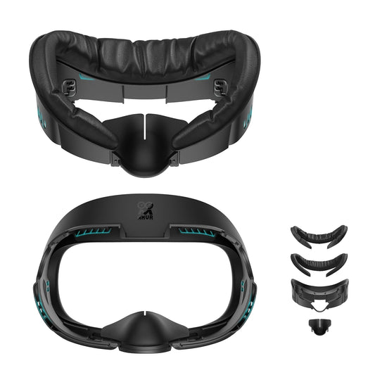 AMVR Face Cover Pad Facial Interface is compatible with Meta/Oculus Quest 3 accessories, featuring a soft PU face cushion pad replacement and Ice Silk Cotton material. Not compatible with Meta Quest 3S.