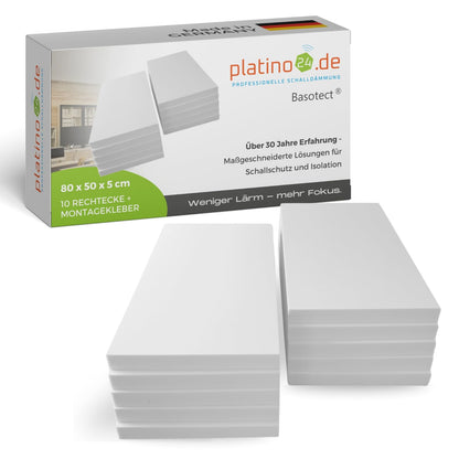 Platino24 Basotec G+ I Acoustic Panels 10 Pieces I Stylish Wall Panels in Light Grey I High-Quality Foam Acoustic Panels I Soundproofing Panels for Office, Studio & Home.