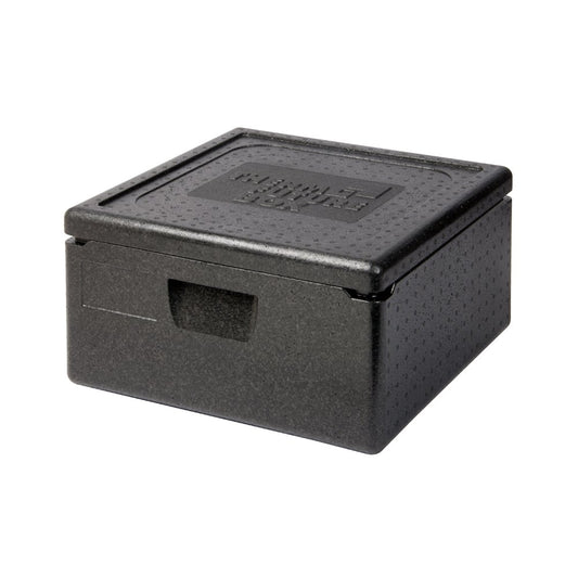Thermo Future Box Square Thermo Box cooler, transport, warmer and insulated box with lid, 21 liter pizza box, EPP (expanded polypropylene) thermo box.
