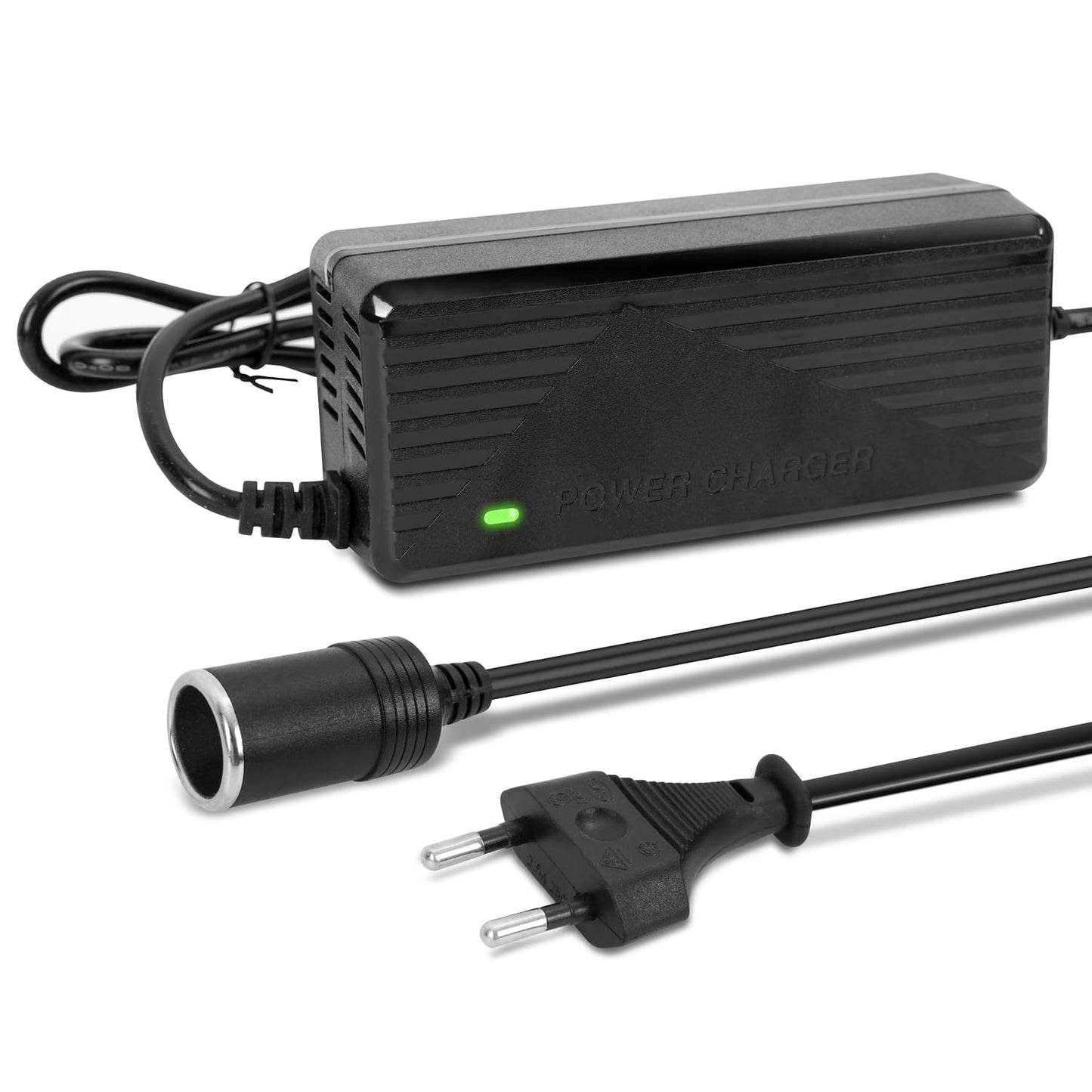 Cigarette lighter socket adapter, voltage converter 230V to 12V, 230V to 12V, adapter for cooler box. Car power adapter. 10A with cooling system.