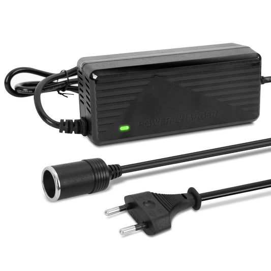 Cigarette lighter socket adapter, voltage converter 230V to 12V, 230V to 12V, adapter for cooler box. Car power adapter. 10A with cooling system.