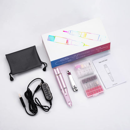Electric nail file for Mother's Day Rechargeable 30000 RPM Professional Electric Nail Drill, metal nail drill with adjustable speed for manicure and pedicure.