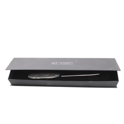 Cavagnini, elegant letter opener made of stainless steel and pewter, including gift box (Quill)