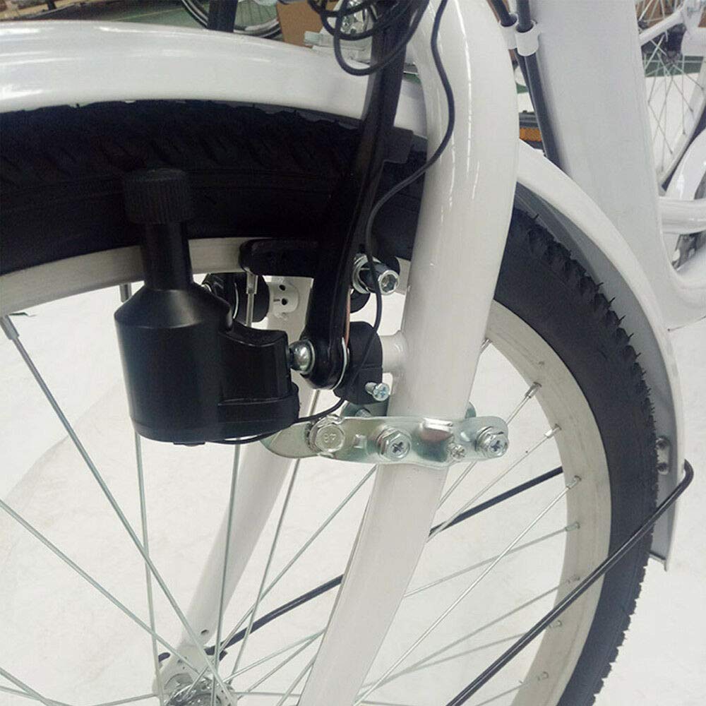 MINUS ONE Adult Tricycle Bicycle with 3 Wheels Senior Bike Cargo Bike 24" 6-Speed with Lights (White with Lights)