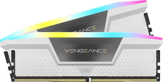 CORSAIR Vengeance RGB DDR5 RAM 32GB (2x16GB) 6000MHz CL36-44-44-96 1.4V AMD & Intel XMP Desktop Memory - White (CMH32GX5M2E6000Z36W)