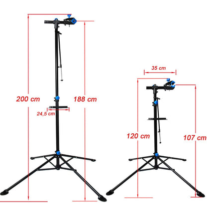 HELLO E-Bike assembly stand, repair stand, stand adjustable in height, foldable, 60 kg.