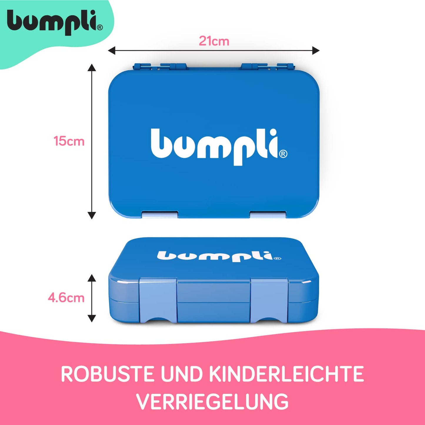 bumpli® lunchbox for kids with compartments - child-friendly locking mechanism with click closure - perfect for preschool, school, and outings, bento box style.