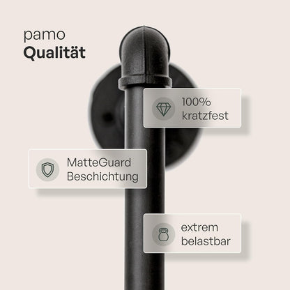 pamo clothes rack freestanding 60 kg load capacity - open wardrobe industrial black made of metal water pipes