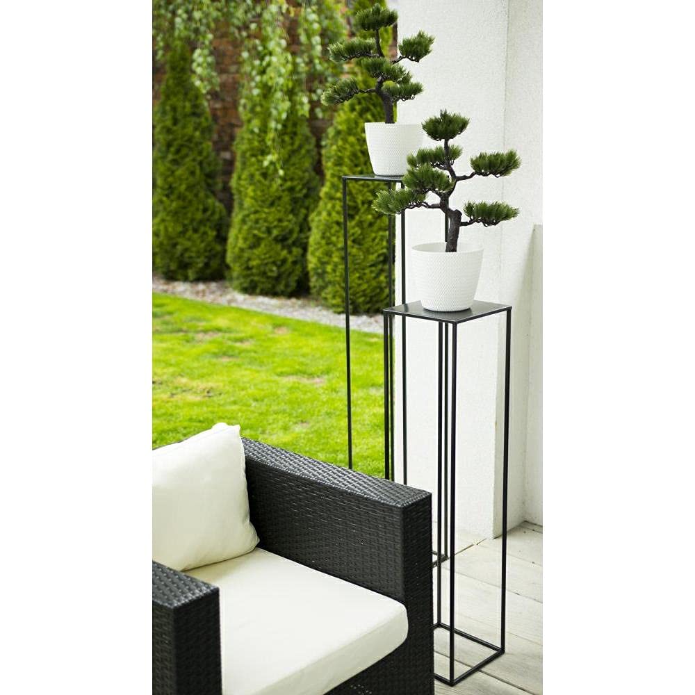 HowHomely Flower Stand Metal Black 70 cm High - Solid and Sturdy Metal Flower Stand - Plant stand for decoration in living room, bedroom, or office.