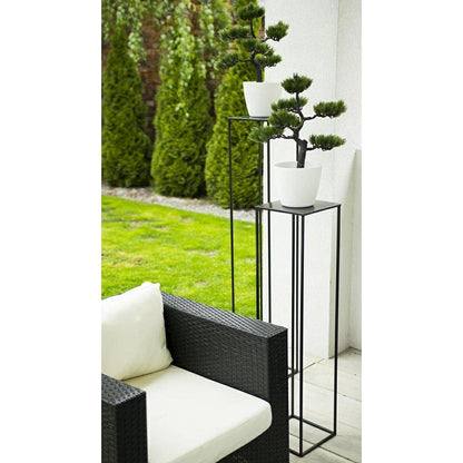 HowHomely Flower Stand Metal Black 70 cm High - Solid and Sturdy Metal Flower Stand - Plant stand for decoration in living room, bedroom, or office.