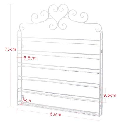 FullBerg 6-tier Metal Nail Polish Stand Wall Shelf Round, Nail Polish Shelf Storage Display Vanity Organizer Lipstick Stand Shelf Women Makeup Organizers, Shelves for Nail Polish (White)