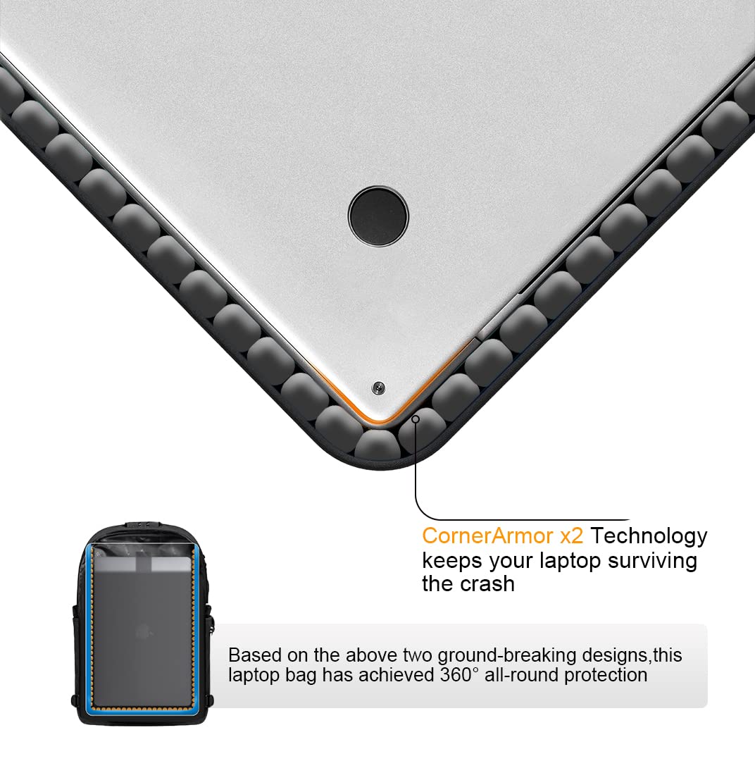 Tzowla Laptop Backpack for Men and Women, Travel Backpack Waterproof Anti-Theft with USB Charging Port and Lock for 15.6 Inch Notebook, Slim Business Work Casual Daypack-Black