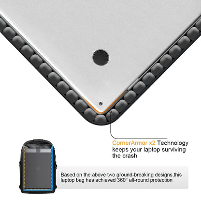 Tzowla Laptop Backpack for Men and Women, Travel Backpack Waterproof Anti-Theft with USB Charging Port and Lock for 15.6 Inch Notebook, Slim Business Work Casual Daypack-Black