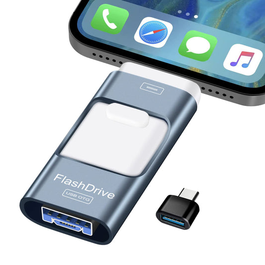 ZARMST 256GB USB stick for phone, external storage expansion photo stick, flash drive for Android mobile computer laptop PC, data/pictures/movies copied with one click (blue)