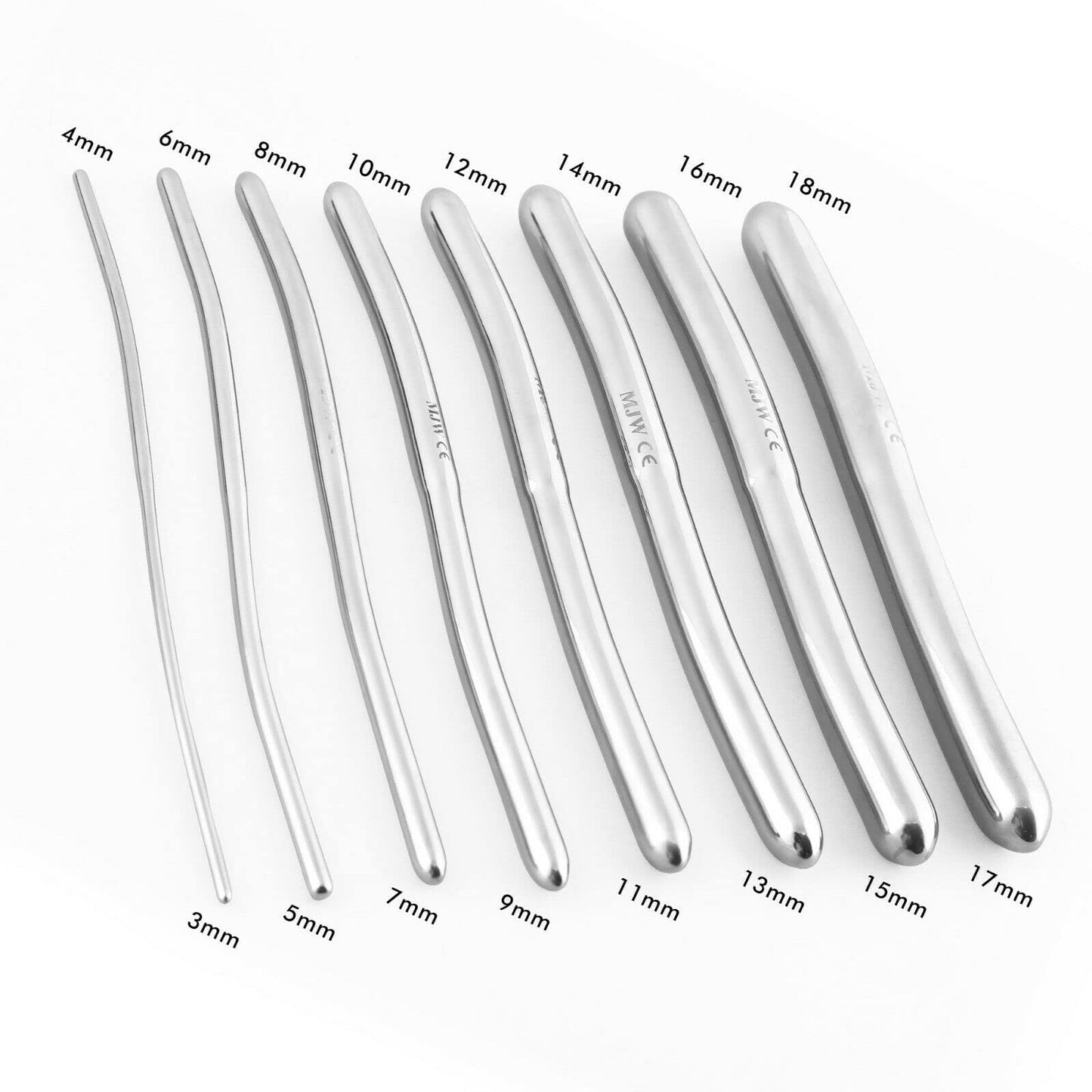 Dilator set urethral dilators 8 Hegar pins with double ends 3mm to 18mm including storage bag/leather case