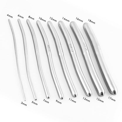 Dilator set urethral dilators 8 Hegar pins with double ends 3mm to 18mm including storage bag/leather case