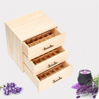 Rose Flower Bamboo Essential Oil Organizer Container Fragrance Oils Display Stand, 90 Holes Storage Boxes Air Fresheners Accessories Case for nail polish, fragrance oils, cosmetics, oil diffusers, and lipstick.